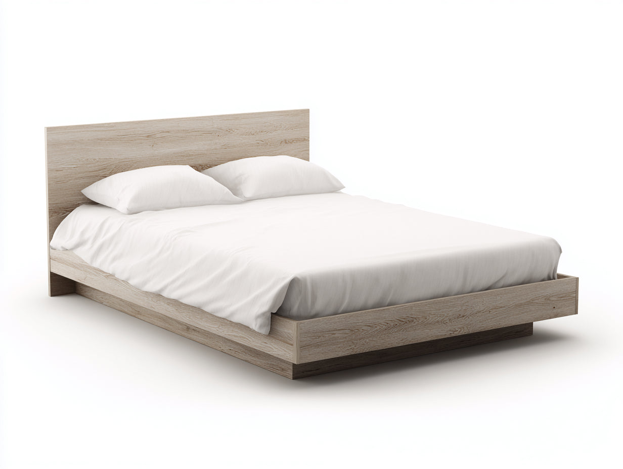 Doppelbett Holzwerkstoff 212x176x92 cm Eiche hell - modernes Bett für Schlafzimmer