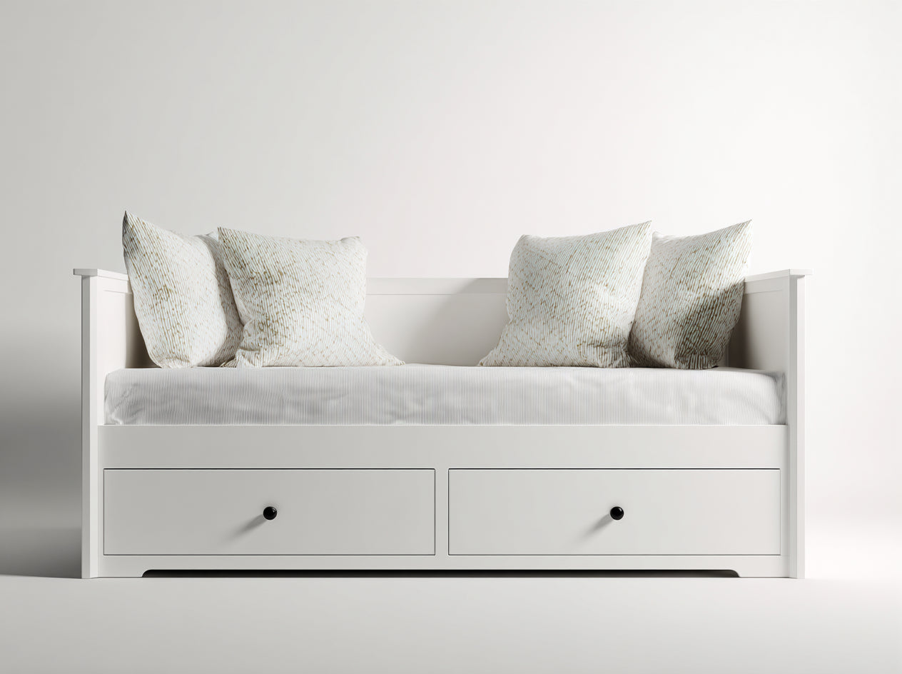 Schlafsofa Holz 198x88x82 cm - Weiß - modernes Stauraumdesign