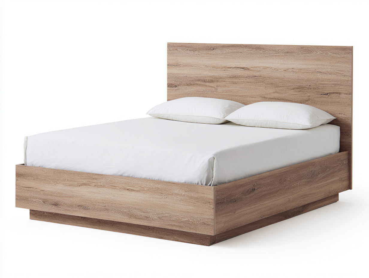 Doppelbett Holz 200x180x100 cm - Natur - modernes Design mit Holzstruktur