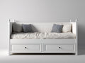 Schlafsofa Holzwerkstoff 208x98x90 cm weiß für Schlafzimmer - Tagesbett mit 2 Schubladen