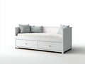 Schlafsofa Holzwerkstoff 207x97x84 cm weiß für Schlafzimmer - Tagesbett mit 2 Schubladen