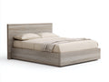Doppelbett Holzwerkstoff 212x182x98 cm beige für Schlafzimmer - modernes Design mit hoher Holzstruktur