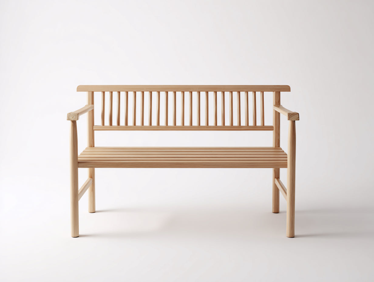 Gartenbank Holz 140x55x88 cm - Natur - klassisches Design mit Armlehnen