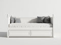 Schlafsofa Holz 204x92x88 cm - Weiß - klassisches Stauraumdesign