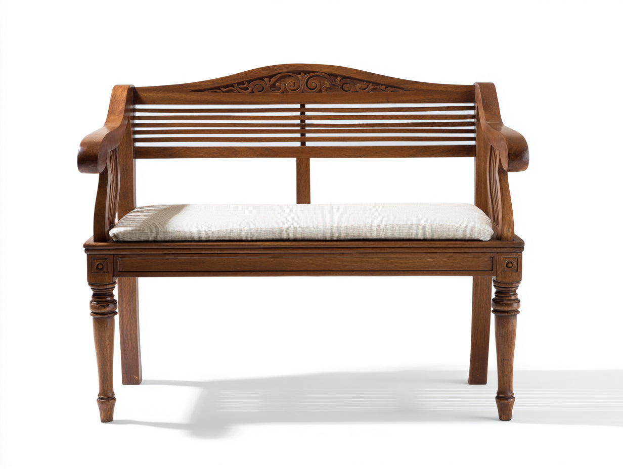 Gartenbank Holz 138x60x92 cm - Braun - klassisches Gartendesign