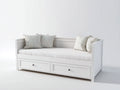 Schlafsofa Holz 200x90x86 cm - Weiß - modernes Stauraumdesign